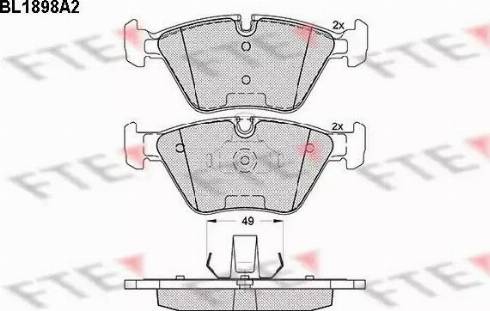 FTE BL1898A2 - Bremžu uzliku kompl., Disku bremzes www.autospares.lv