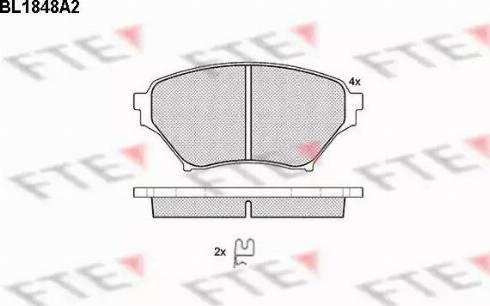 FTE BL1848A2 - Bremžu uzliku kompl., Disku bremzes www.autospares.lv