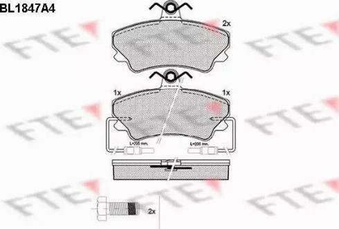 FTE BL1847A4 - Bremžu uzliku kompl., Disku bremzes www.autospares.lv