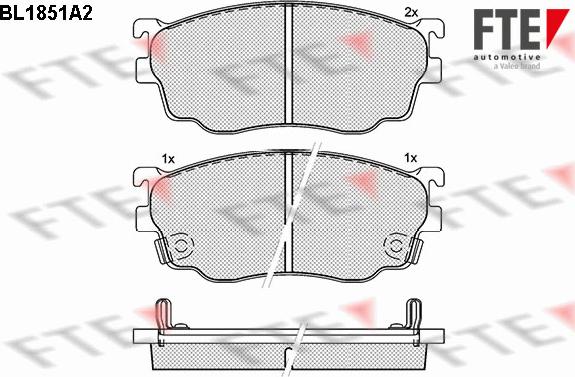 FTE BL1851A2 - Bremžu uzliku kompl., Disku bremzes www.autospares.lv