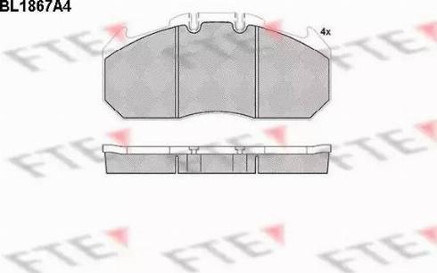 FTE BL1867A4 - Тормозные колодки, дисковые, комплект www.autospares.lv