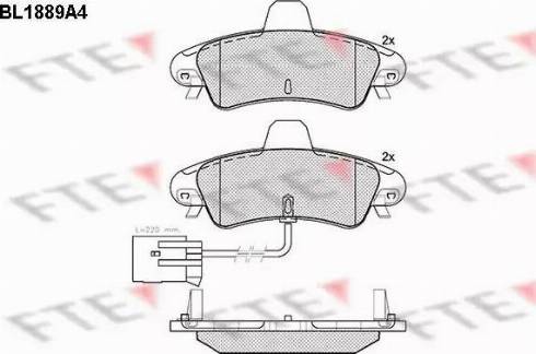 FTE BL1889A4 - Bremžu uzliku kompl., Disku bremzes www.autospares.lv