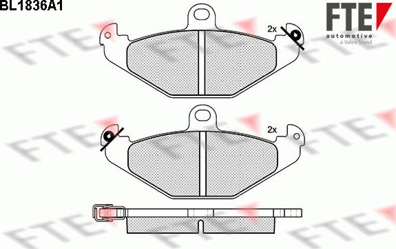 FTE BL1836A1 - Bremžu uzliku kompl., Disku bremzes www.autospares.lv