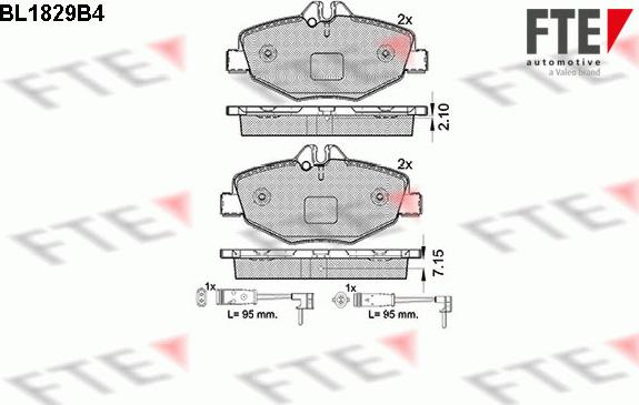 FTE BL1829B4 - Bremžu uzliku kompl., Disku bremzes autospares.lv