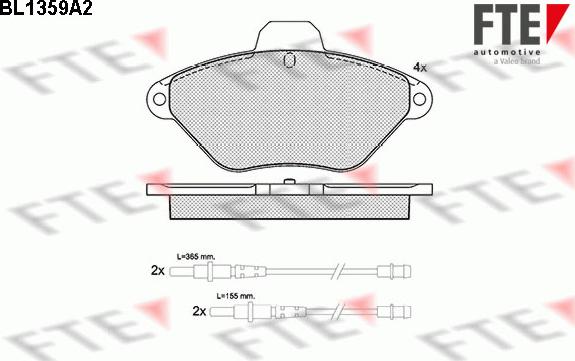 FTE BL1359A2 - Bremžu uzliku kompl., Disku bremzes www.autospares.lv