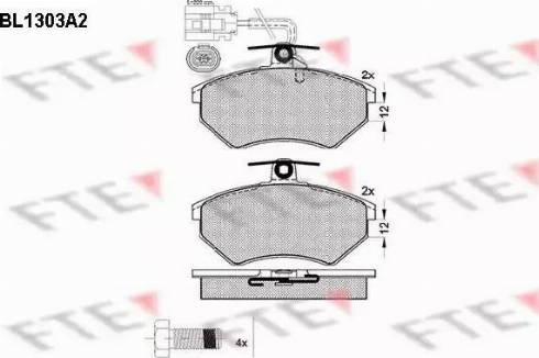 FTE BL1303A2 - Тормозные колодки, дисковые, комплект www.autospares.lv