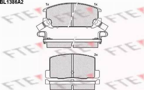 FTE BL1386A2 - Bremžu uzliku kompl., Disku bremzes www.autospares.lv