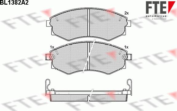 FTE BL1382A2 - Bremžu uzliku kompl., Disku bremzes www.autospares.lv