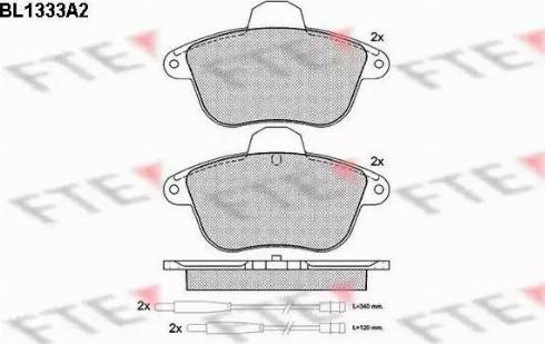 FTE BL1333A2 - Bremžu uzliku kompl., Disku bremzes www.autospares.lv