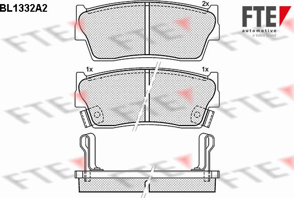 FTE BL1332A2 - Тормозные колодки, дисковые, комплект www.autospares.lv