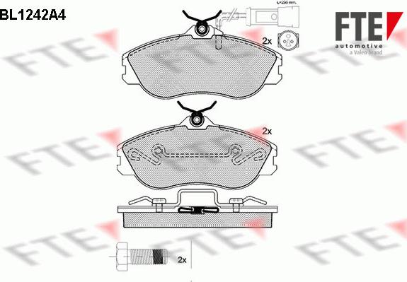 FTE BL1242A4 - Bremžu uzliku kompl., Disku bremzes www.autospares.lv