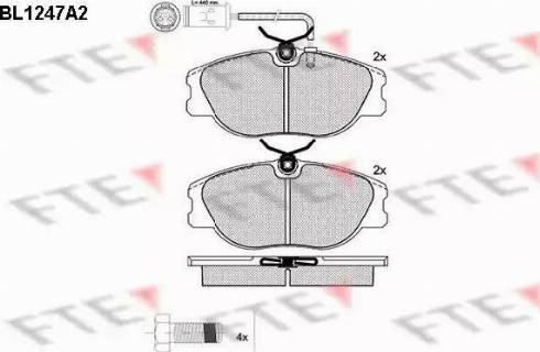 FTE BL1247A2 - Тормозные колодки, дисковые, комплект www.autospares.lv