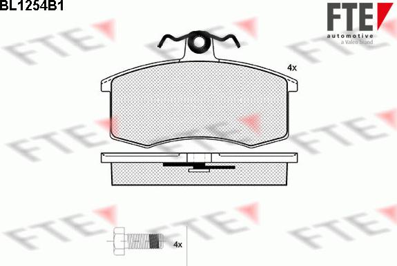 FTE BL1254B1 - Bremžu uzliku kompl., Disku bremzes www.autospares.lv