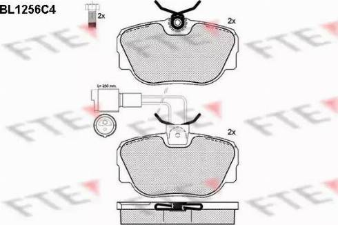 FTE BL1256C4 - Тормозные колодки, дисковые, комплект www.autospares.lv