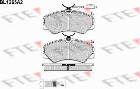 FTE BL1265A2 - Bremžu uzliku kompl., Disku bremzes www.autospares.lv