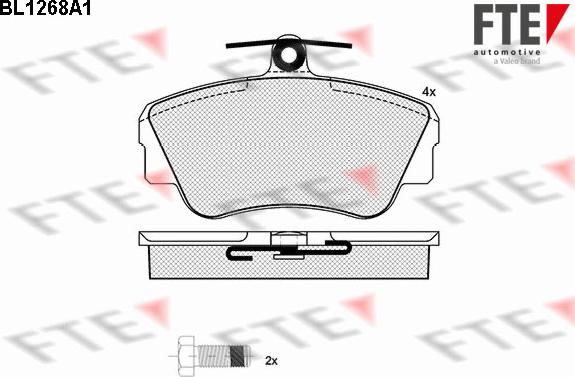 FTE BL1268A1 - Bremžu uzliku kompl., Disku bremzes www.autospares.lv