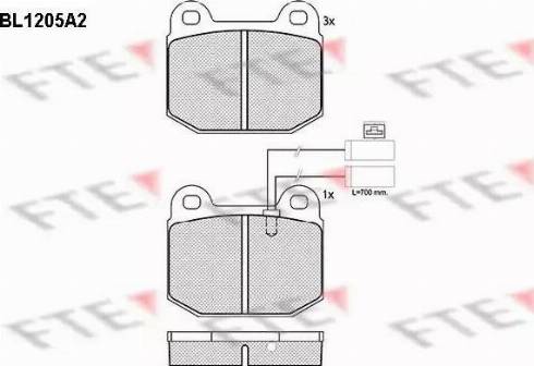 FTE BL1205A2 - Bremžu uzliku kompl., Disku bremzes www.autospares.lv