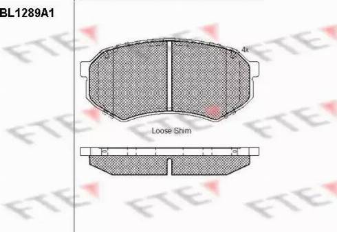 FTE BL1289A1 - Тормозные колодки, дисковые, комплект www.autospares.lv