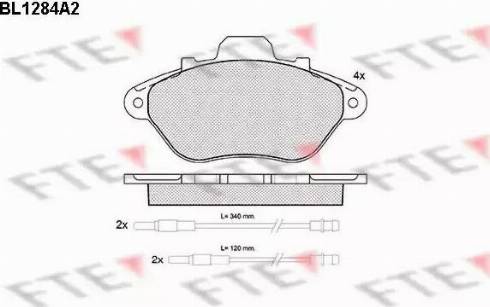 FTE BL1284A2 - Bremžu uzliku kompl., Disku bremzes www.autospares.lv