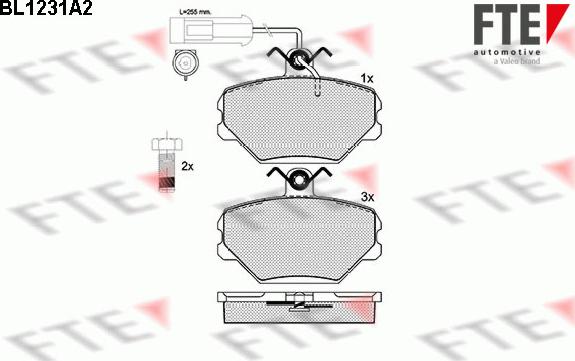 FTE BL1231A2 - Тормозные колодки, дисковые, комплект www.autospares.lv