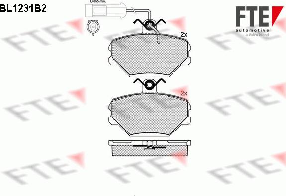 FTE BL1231B2 - Bremžu uzliku kompl., Disku bremzes autospares.lv