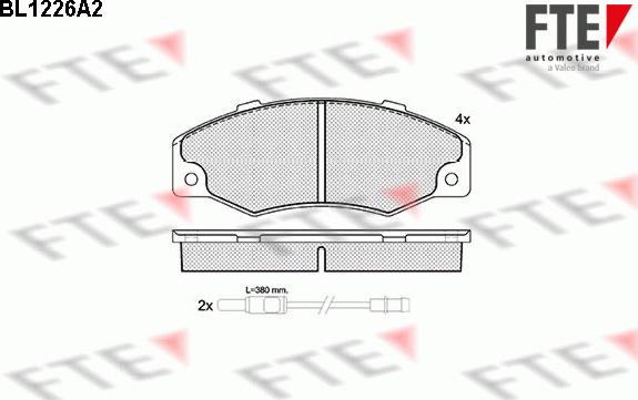 FTE BL1226A2 - Bremžu uzliku kompl., Disku bremzes www.autospares.lv