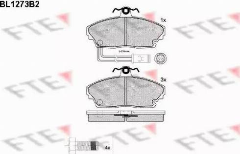 FTE BL1273B2 - Тормозные колодки, дисковые, комплект www.autospares.lv