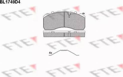 FTE BL1749D4 - Brake Pad Set, disc brake www.autospares.lv