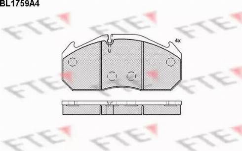 FTE BL1759A4 - Brake Pad Set, disc brake www.autospares.lv