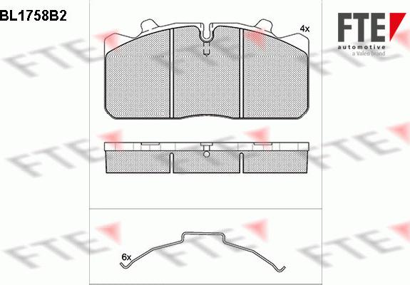 FTE BL1758B2 - Bremžu uzliku kompl., Disku bremzes www.autospares.lv