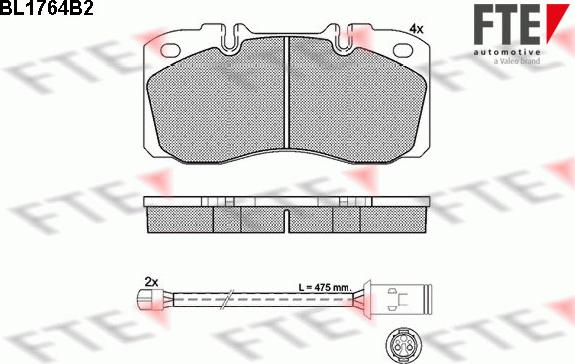 FTE BL1764B2 - Bremžu uzliku kompl., Disku bremzes www.autospares.lv