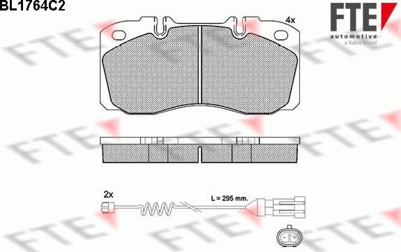 FTE BL1764C2 - Bremžu uzliku kompl., Disku bremzes autospares.lv