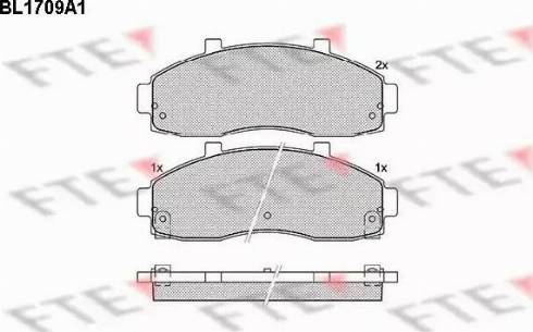 FTE BL1709A1 - Bremžu uzliku kompl., Disku bremzes www.autospares.lv