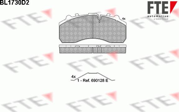 FTE BL1730D2 - Brake Pad Set, disc brake www.autospares.lv