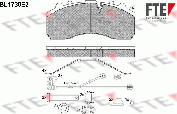 FTE BL1730E2 - Brake Pad Set, disc brake www.autospares.lv