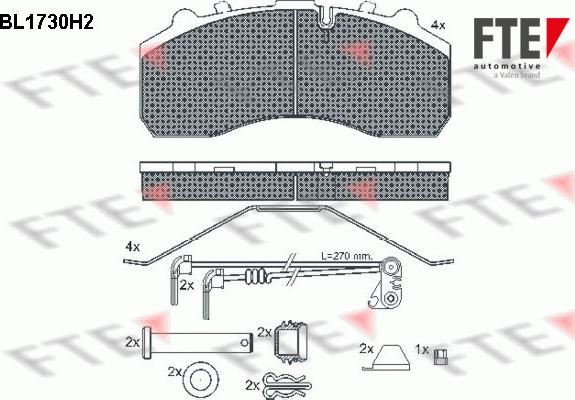 FTE BL1730H2 - Bremžu uzliku kompl., Disku bremzes www.autospares.lv