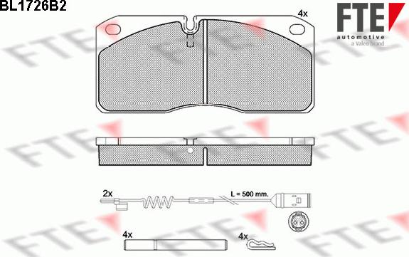 FTE BL1726B2 - Bremžu uzliku kompl., Disku bremzes www.autospares.lv