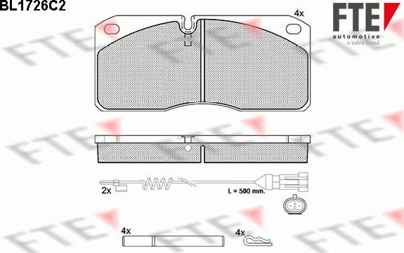 FTE BL1726C2 - Bremžu uzliku kompl., Disku bremzes autospares.lv