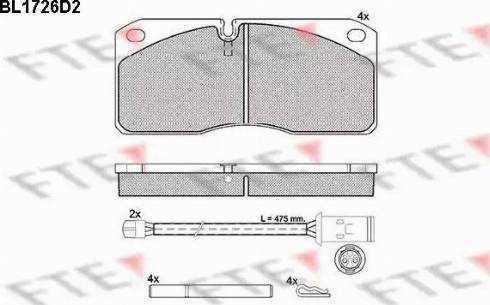 FTE BL1726D2 - Bremžu uzliku kompl., Disku bremzes www.autospares.lv