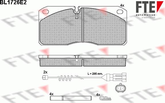 FTE BL1726E2 - Bremžu uzliku kompl., Disku bremzes www.autospares.lv