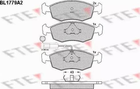 FTE BL1779A2 - Bremžu uzliku kompl., Disku bremzes www.autospares.lv