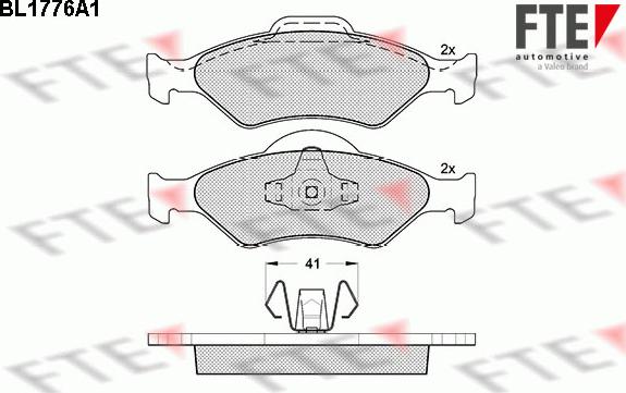 FTE BL1776A1 - Тормозные колодки, дисковые, комплект www.autospares.lv