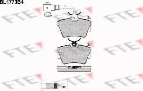 FTE BL1773B4 - Bremžu uzliku kompl., Disku bremzes autospares.lv