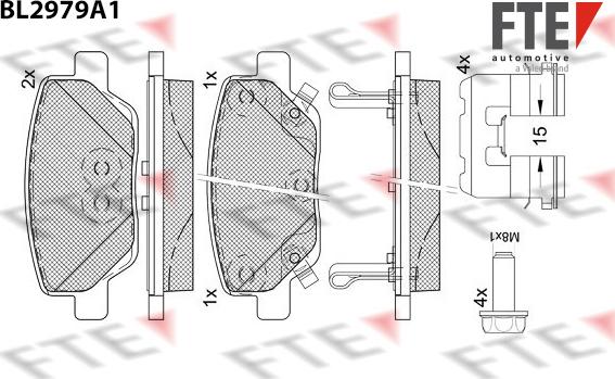 FTE BL2979A1 - Bremžu uzliku kompl., Disku bremzes www.autospares.lv