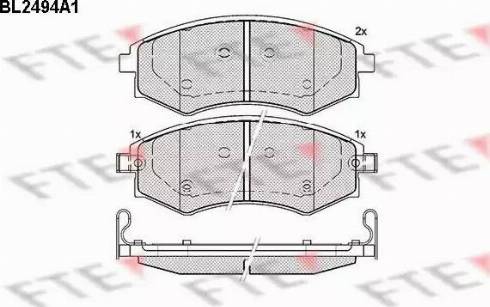 FTE BL2494A1 - Bremžu uzliku kompl., Disku bremzes www.autospares.lv