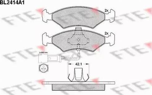 FTE BL2414A1 - Bremžu uzliku kompl., Disku bremzes www.autospares.lv