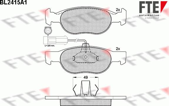 FTE BL2415A1 - Brake Pad Set, disc brake www.autospares.lv