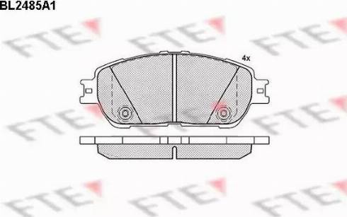 FTE BL2485A1 - Bremžu uzliku kompl., Disku bremzes www.autospares.lv