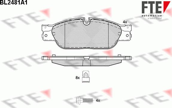 FTE BL2481A1 - Bremžu uzliku kompl., Disku bremzes www.autospares.lv