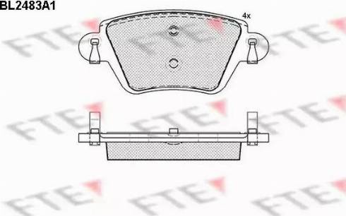 FTE BL2483A1 - Bremžu uzliku kompl., Disku bremzes www.autospares.lv